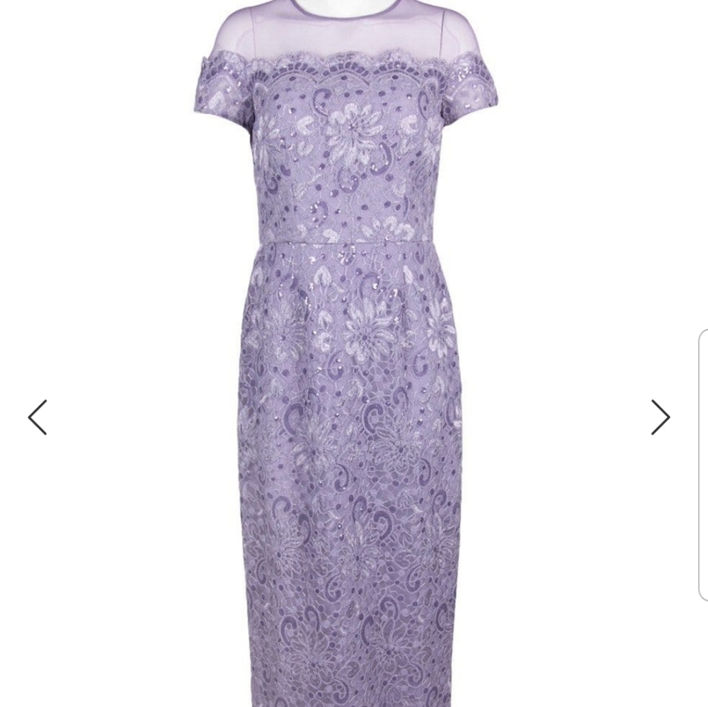 JS Collections Illusion Floral Lace Mesh Gown 6